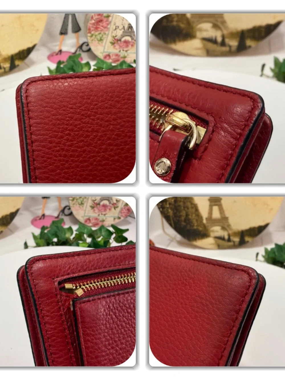 ECLECTIC KATE SPADE RED PEBBLED WALLET!